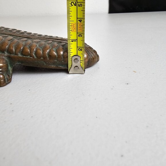 Solid Cast Brass Beetle Boot Cast/Door Stop Vintage Heavy Decor 10" Bug - Picture 7 of 7